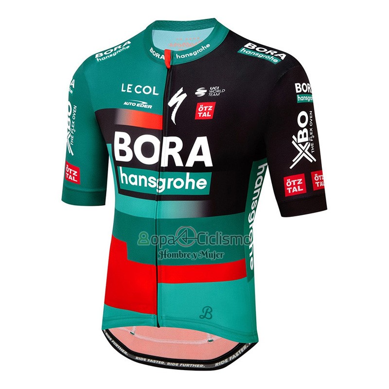 Bora-hansgrone Ropa Ciclismo Culotte Corto 2023 Mangas Cortas Verde Rojo2